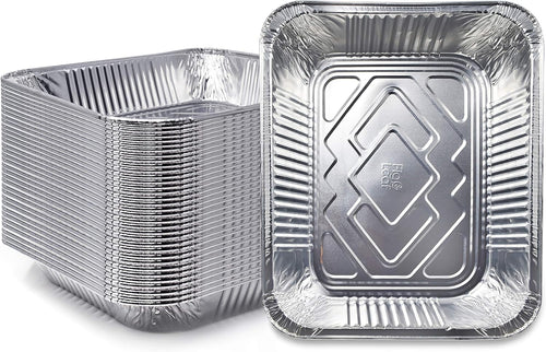 (30 Pack) Premium Lasagna Pans 14" x 10" x 3'' Heavy Duty l Disposable Aluminum Foil for Roasting Turkey, Baking, or Cooking