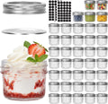 CycleMore 40 Pcs 4oz Crystal Mini Mason Jars, Silver Separable Lids
