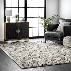 nuLOOM Lacey Off White Trellis Power Loomed Area Rug, 3' x 5'
