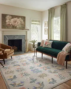 Loloi Rifle Paper Co Rosa Cream 2'-0" x 5'-0" Accent Rug