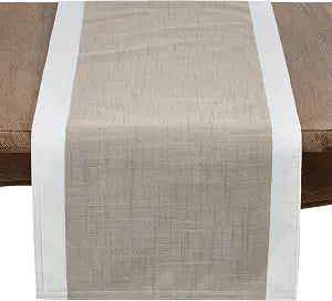Polyester Table Runner with Banded Border Design