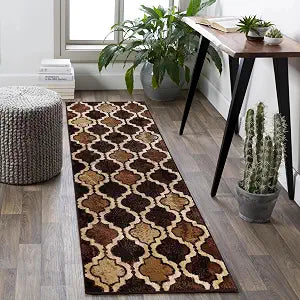 SUPERIOR Indoor Runner Rugs, Modern Area Rug, 2'7"x8', Coffee