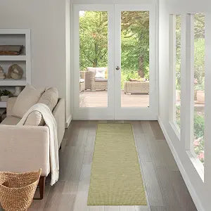 Nourison Home Positano Green 2'2" x 8' Area Rug - Easy Clean, Non Shedding, Bed Room, Living Room, Dining Room, Kitchen (8' Runner)