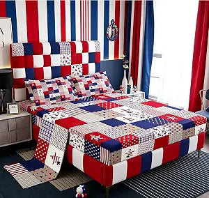 Feelyou Patriotic 250th Anniversary 4th of Sheet Set Queen Size