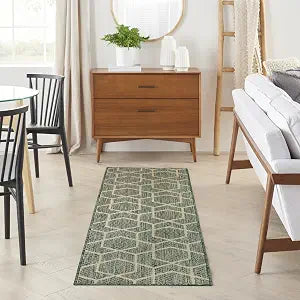 Nourison Home Horizon Indoor/Outdoor Green 2' x 6' Area Rug - Easy Clean, Non Shedding, Bed Room, Living Room, Dining Room, Kitchen (6' Runner)