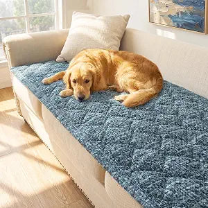 H.VERSAILTEX Chenille Couch Cover for Dogs Washable Soft Chair Armchair Covers Sectional Sofa Cover Color Blending Non-Slip Thick Furniture Protector Pet Bed Covers(Heathered Stone Blue, 28"x 47")