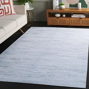 SAFAVIEH Washable Rug Tacoma Collection - 4' x 6', Grey & Turquoise, Slip Resistant & Easy to Clean, Ideal for Living Room, Bedroom, Home Office, Dining Space (TAC914F)