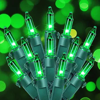 Hopolon St. Patrick's Day Mini Lights, 2PACK Total 100Count 26FT,Green Wire