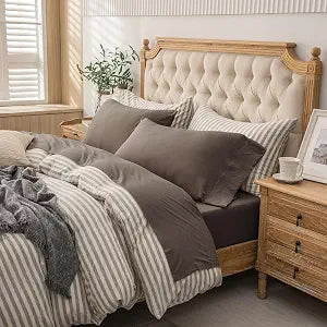 PURE ERA Jersey Knit Sheet Set Solid Brown Twin XL
