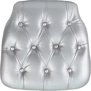 Flash Furniture Hard Silver Tufted Vinyl Chiavari Chair Cushion