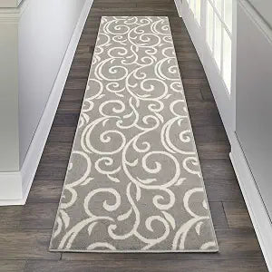 Nourison Home Grafix Grey 2'3" x 7'6" Area Rug - Easy Clean, Non Shedding, Bed Room, Living Room, Dining Room, Kitchen (8' Runner)