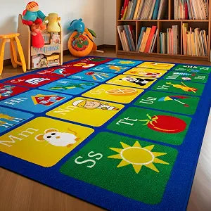 Rugshop Alphabet Non-Slip Kids Educational Learning Area Rug Multi 3' x 5'