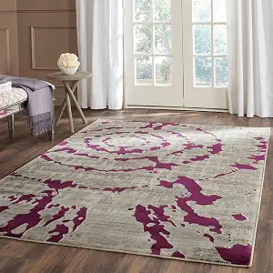 SAFAVIEH Porcello Collection Accent Rug - 3' x 5', Light Grey & Purple, Modern Abstract Design, Non-Shedding & Easy Care, Ideal for High Traffic Areas in Entryway, Living Room, Bedroom (PRL7735B)