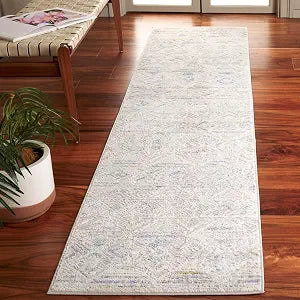 SAFAVIEH Palma Collection Runner Rug - 2'2" x 9', Beige & Light Blue, Non-Shedding & Easy Care, Ideal for High Traffic Areas in Living Room, Bedroom, Dining (PAM332A-29)