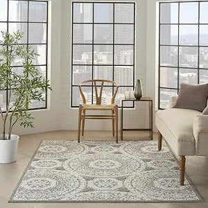 Nourison Home Calobra Taupe 4' x 6' Area Rug - Easy Clean, Non Shedding, Bed Room, Living Room, Dining Room, Kitchen (4' x 6')