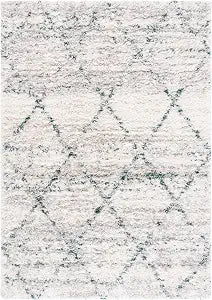 SAFAVIEH Fontana Shag 800 Collection Area Rug - 3' x 5', Green & Ivory, Shag & Flokati Design, Ideal for High Traffic Areas in Living Room, Bedroom & Dining Room (FNT886Y-3)