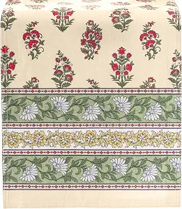 Nomad Harvest Block Print Table Runner, Multicolor - 13"W x 70"L