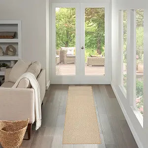 Nourison Home Courtyard Natural 2' x 6' Area Rug - Easy Clean, Non Shedding, Bed Room, Living Room, Dining Room, Kitchen (6' Runner)