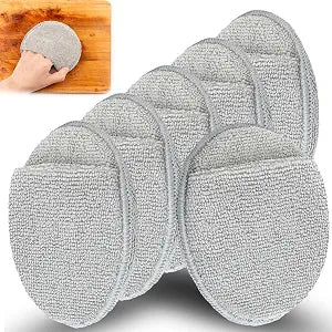 6Pcs 5'' Wax & Oil Applicator Pads - Reusable Microfiber Cleaning Pad - Scratch-Free Sponge Pads for Cutting Board Maintenance, Versatile Home Polishing - Machine Washable for Long-Term Use