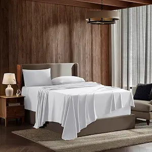 Nestl Queen Sheet Set - Bed Sheets - White - 4-Piece Deep Pocket