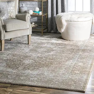 Nuloom Verona Brown/Off-White, 4' x 6', Vintage Medallion, Soft and Cozy, High Traffic, Stain Resistant, Easy Clean, Durable Area Rug for Bedroom, Living Room, Dining Space, Den, Foyer, Entryway