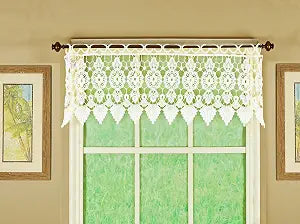 Today's Curtain Medallion Macram Valance 12",Ecru,35W x 12L