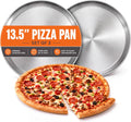E-far 13.5'' Stainless Steel Pizza Pan for Oven, Pizza Baking Tray Set of 2