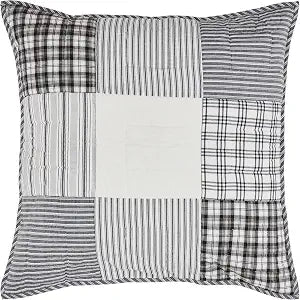 VHC Brands, Sawyer Mill��� Quilted Patchwork Euro Sham, Black, 26x26