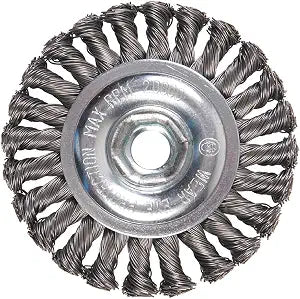 Mercer Industries 186510B - 4" x 1/2" x 5/8"-11 Knot Wire Wheel, .020 Carbon Steel Wire