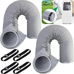 2Set Portable AC Hose Insulation Sleeve,AC Insulated Hose Cover for 5"&5.9"