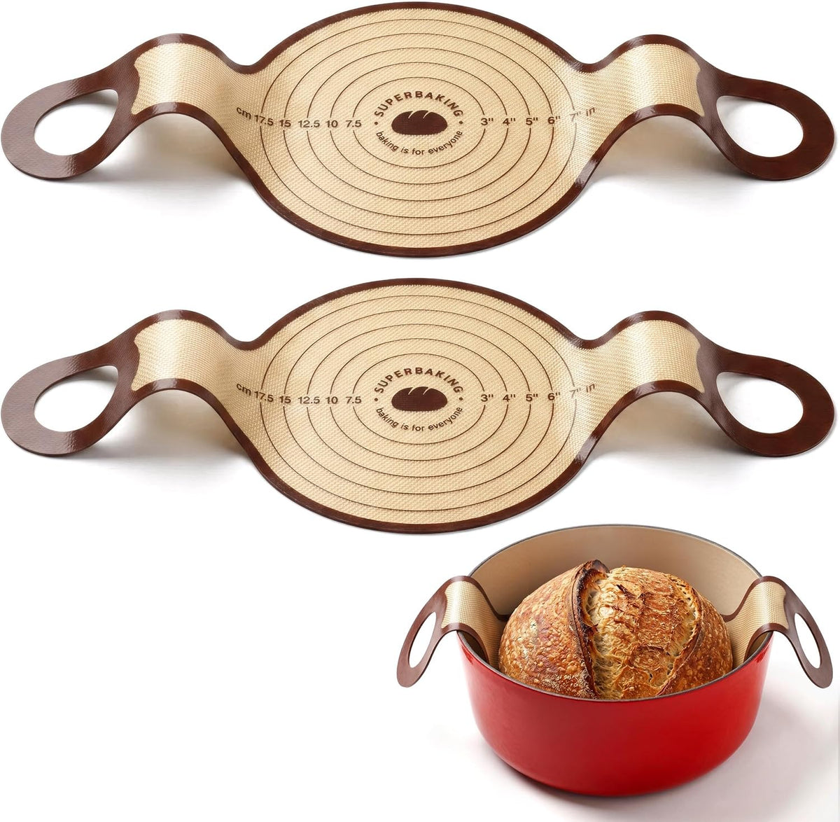 Pro Silicone Bread Sling, 9in Round, Set of 2