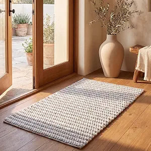 SAFAVIEH Natura Collection Accent Rug - 2' x 3', Ivory & Grey, Handmade Farmhouse Boho Wool, Ideal for High Traffic Areas in Entryway, Living Room, Bedroom (NAT220F)