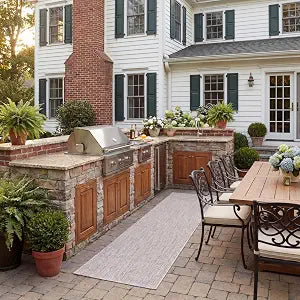 SAFAVIEH Washable Rug Outdoor Courtyard Collection - 2'3" x 6'7" Runner, Beige & Beige, Non-Shedding & Easy Cleaning, Ideal for Patio, Entryway, Mudroom, Hallway, Kitchen (CY8520-36311)