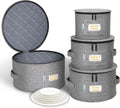 punemi China Storage Containers, 4-Set Hard Shell Dish Storage for Moving
