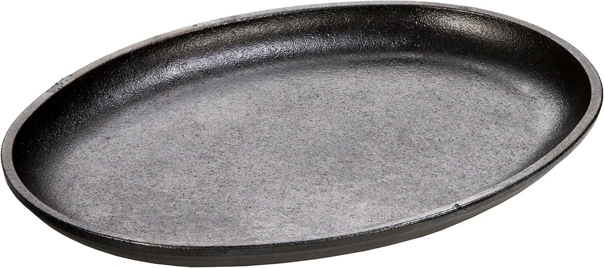 Lodge Pre-Seasoned Cast Iron Oval Serving Griddle, 10 x 7.5 Inches