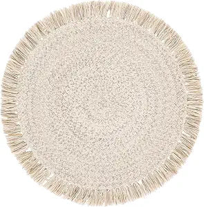 SAFAVIEH Braided Round Rug 3', Wool Textured Grey & Ivory BRD569F