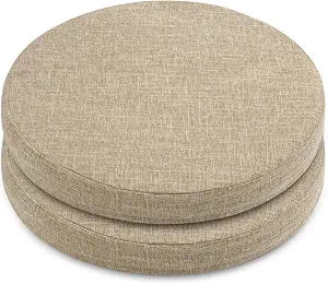 ELFJOY Round Chair Cushions for Dining Chairs Set of 2 16"x16"x2" Beige