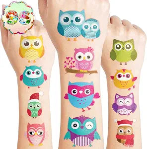 96PCS Owl Temporary Tattoos Stickers for Kids - Cute Party Favors, Birthday