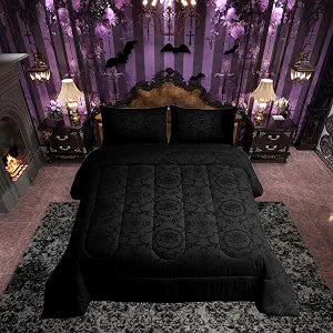 Feelyou Gothic Comforter Set Twin Size Bedding Set