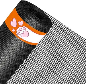 MAGZO Pet Proof Window&Door Screen Replacement Mesh, 35" W x 86" L, Black