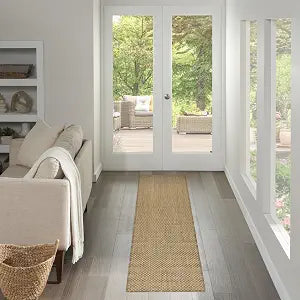 Nourison Home Courtyard Jute 2'2" x 10' Area Rug - Easy Clean, Non Shedding, Bed Room, Living Room, Dining Room, Kitchen (10' Runner)