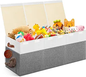 Extra Large Toy Box, Collapsible Toy Storage Chest with Lids, 40"X14"X16"