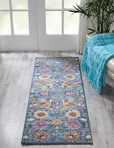 Nourison Home Passion Denim 1'10" x 6' Area Rug - Easy Clean, Non Shedding, Bed Room, Living Room, Dining Room, Kitchen (6' Runner)