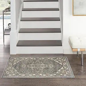 Nourison Home Concerto Blue 2'2" x 3'9" Area Rug - Easy Clean, Non Shedding, Bed Room, Living Room, Dining Room, Kitchen (2' x 4')