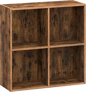 VASAGLE Bookshelf, 4 Cubes Storage Organizer, 25.9 x 9.4 x 25.8 Inches