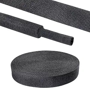 2 in 1 Heat Shrink Braided Sleeving Fabric Tubing 1/2"-14FT