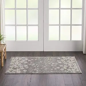 Nourison Home Tranquil Grey Beige 2' x 4' Area Rug - Easy Clean, Non Shedding, Bed Room, Living Room, Dining Room, Kitchen (2' x 4')