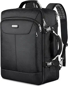 VECKUSON 30L Carry-On Backpack - TSA Approved for Flights, RFID Anti-Theft, Fits 17.3" Laptop, 19.7x13x6in, Heavy-Duty Weekender for Men/Women (Black)
