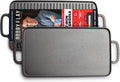 GreenPan x Bobby Flay 16.5 x 9.5 Cast Iron Reversible Double Burner Griddle