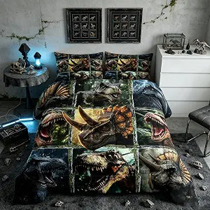 Feelyou Dinosaur Jungle Dino Comforter Set Twin Size Boys Girls